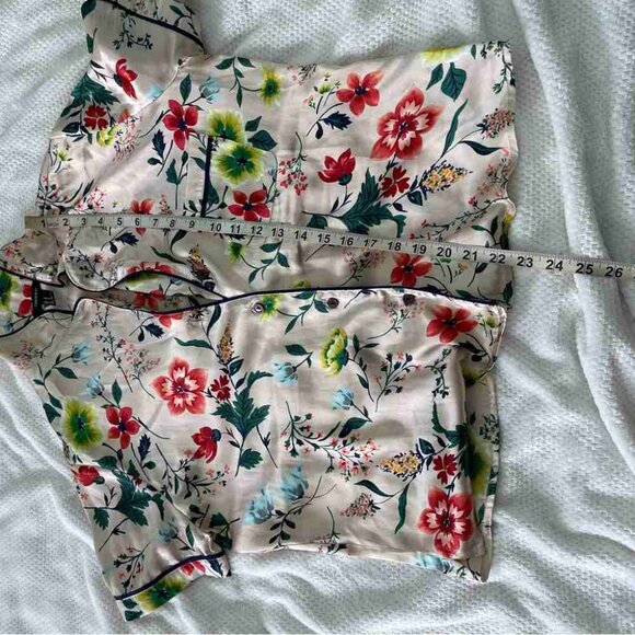 Floral Print Silky Pajama Top - Picture 3 of 3